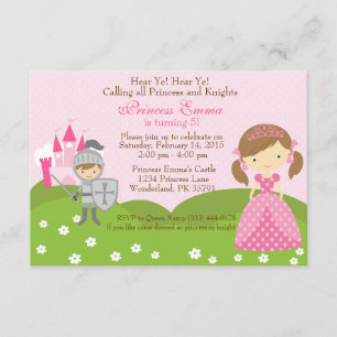 Invitation d'anniversaire de princesse et de