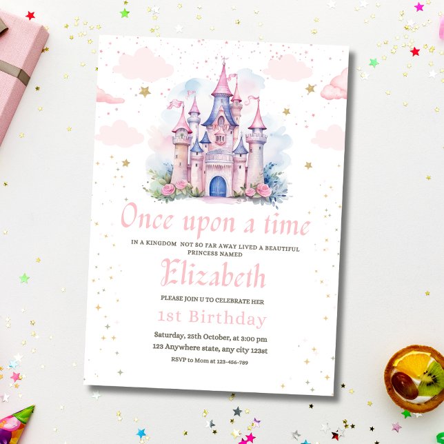 Invitation d'anniversaire de princesse Fille 1ère  (Créateur téléchargé)