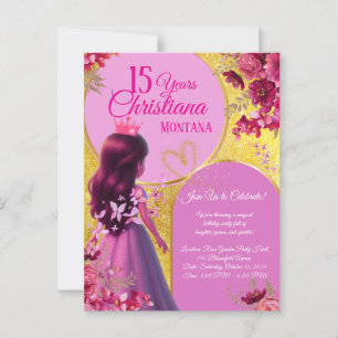 Invitation d'anniversaire de princesse – Nom perso