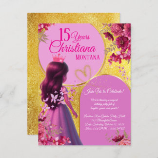 Invitation d'anniversaire de princesse - Nom perso