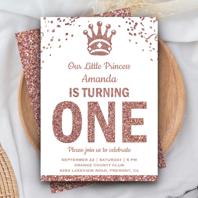 Invitation d'anniversaire de princesse pailletée o (Créateur téléchargé)