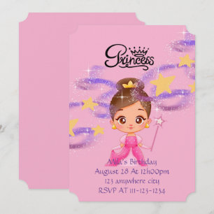 invitation d'anniversaire de princesse rose