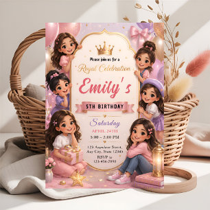 Invitation d'anniversaire de princesse Royale Célé