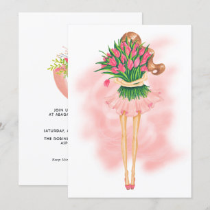 Invitation d'anniversaire de printemps rose