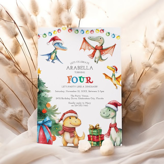 Invitation d'anniversaire de quatrième anniversair (Créateur téléchargé)