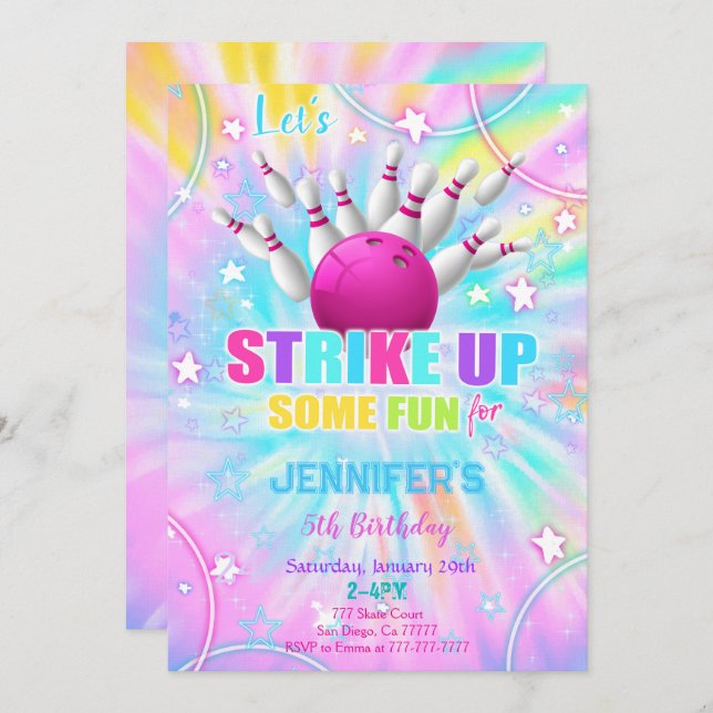 Invitation d'anniversaire de quille modifiable (Devant / Derrière)