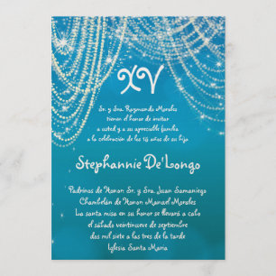 invitation d'anniversaire de Quinceanera de lueur
