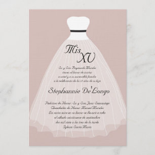 invitation d'anniversaire de Quinceanera de robe