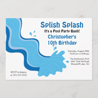 Invitation d'anniversaire de réception au bord de