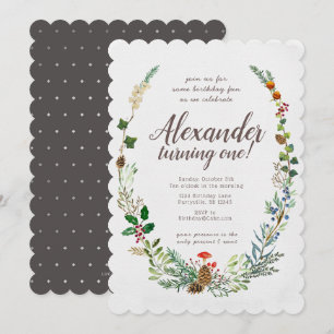 Invitation d'anniversaire de région boisée