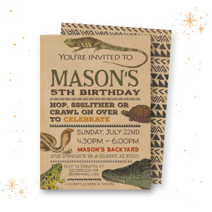 Invitation d'anniversaire de reptile