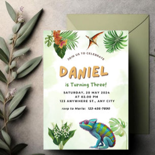 Invitation d'anniversaire de reptile