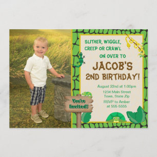 Invitation d'anniversaire de Reptile Invitation de