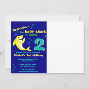 Invitation d'anniversaire de requin