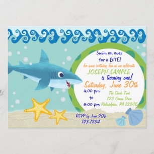 Invitation d'anniversaire de requin