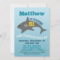 Invitation d'anniversaire de requin Boy Aquarium I