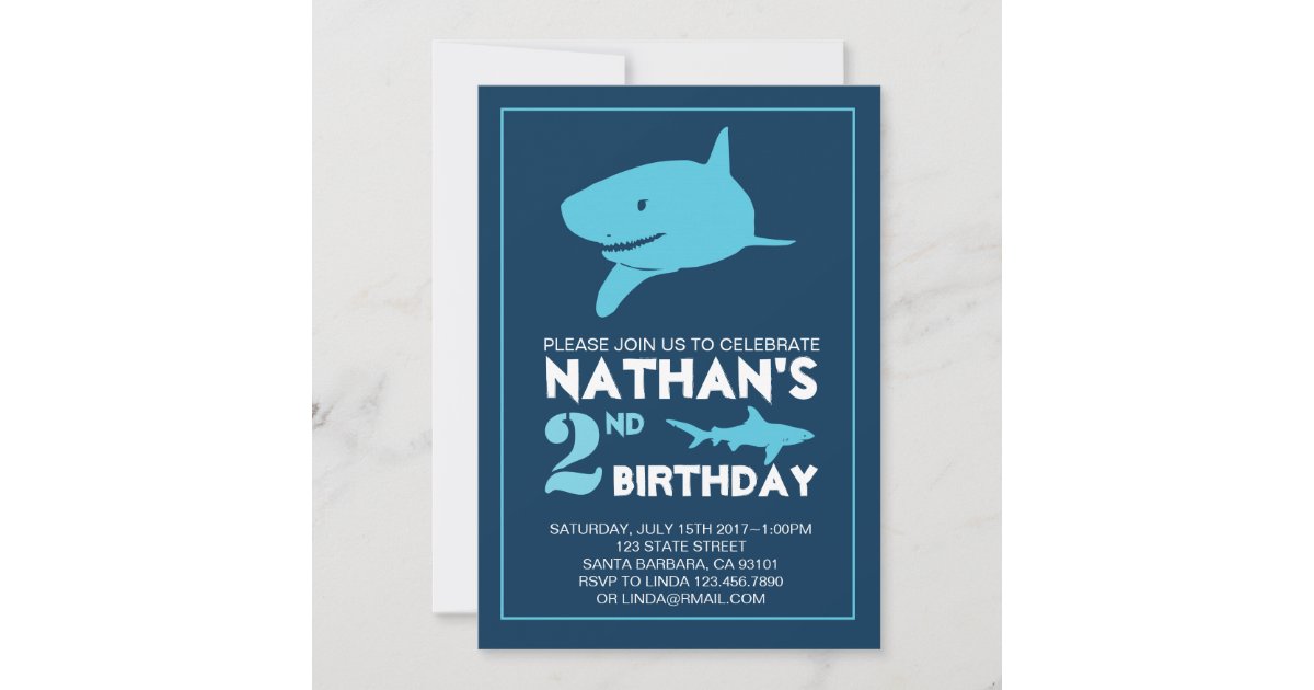 Invitation D Anniversaire De Requin Pour Le Garcon Zazzle Fr