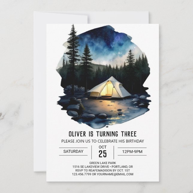 Invitation d'anniversaire de retraite rustique pou (Devant)