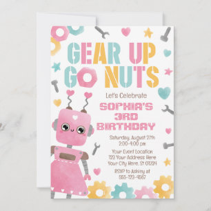 Invitation d'anniversaire de robot, Robot de fille