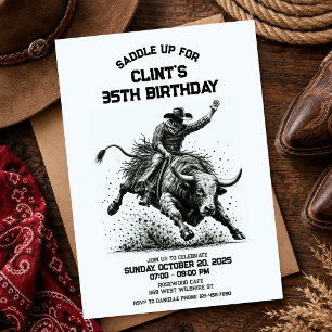 Invitation d'anniversaire de rodéo de cow-boy, Cou