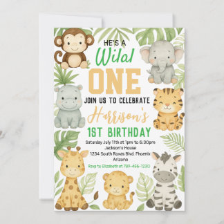Invitation d'anniversaire de Safari modifiable