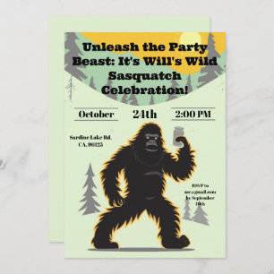 Invitation d'anniversaire de Sasquatch