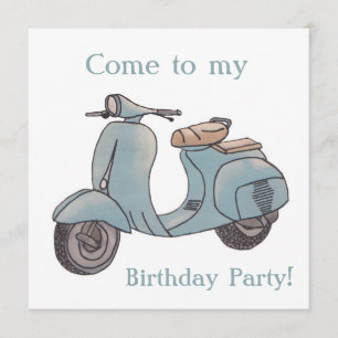Invitation d'anniversaire de scooter