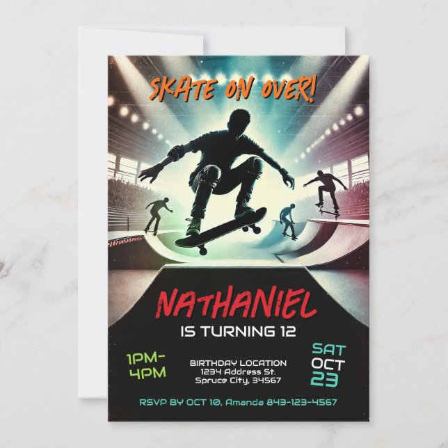 Invitation d'anniversaire de Scooter pour garçons (Devant)