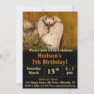 Invitation d'anniversaire de serpent
