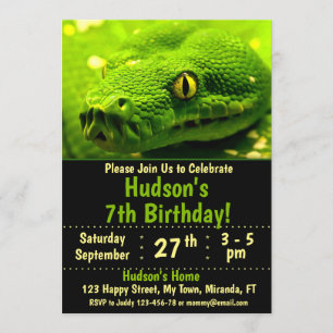 Invitation d'anniversaire de serpent
