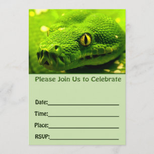 Invitation d'anniversaire de serpent remplir vide