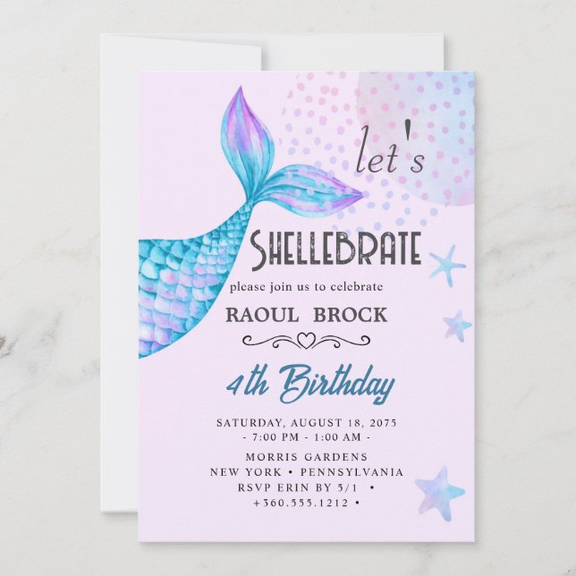 Invitation d'anniversaire de Shellebrate (Devant)