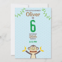 Invitation d'anniversaire de singe
