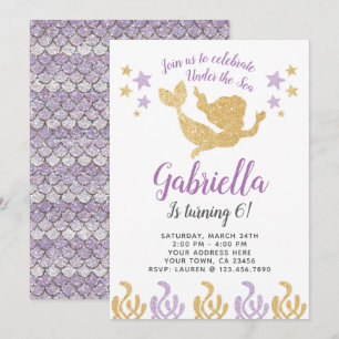 Invitation d'anniversaire de Sirène