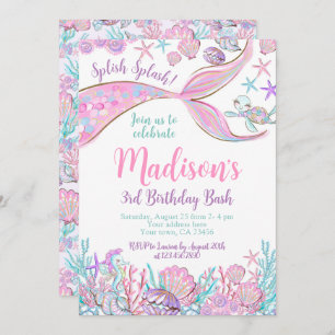 Invitation d'anniversaire de Sirène