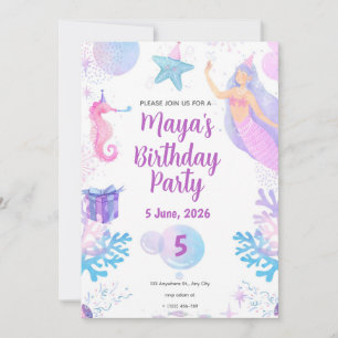 Invitation d'anniversaire de Sirène