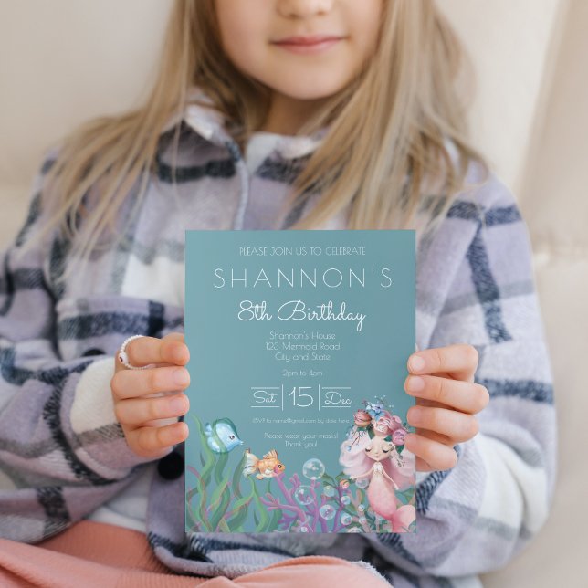 Invitation d'anniversaire de Sirène (Créateur téléchargé)