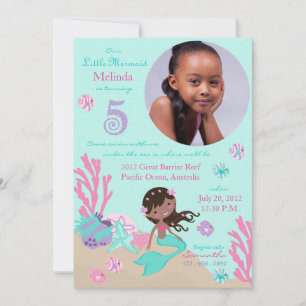 Invitation d'anniversaire de sirène de l'Afrique