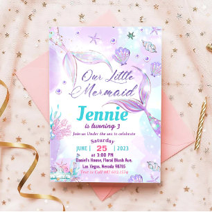 Invitation D'Anniversaire De Sirène Sous La Fête D