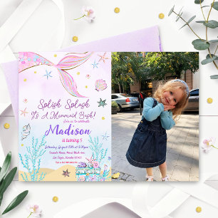 Invitation D'Anniversaire De Sirène Sous La Mer