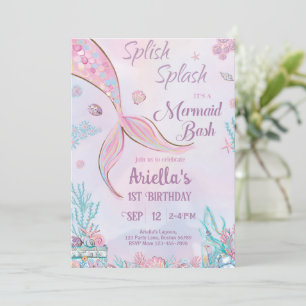 Invitation d'anniversaire de sirène sous la Sea Gi