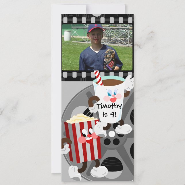 Invitation d'anniversaire de soirée cinéma (Devant)
