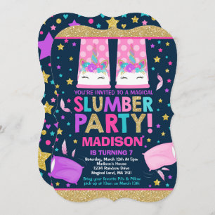 Invitation d'anniversaire de soirée pyjamas de