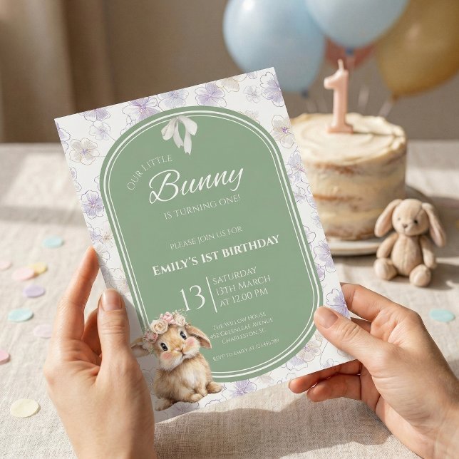 Invitation d'anniversaire de Some Bunny Lapin 1er  (Créateur téléchargé)