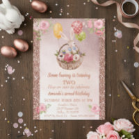 Invitation d'anniversaire de Some Bunny rose gold