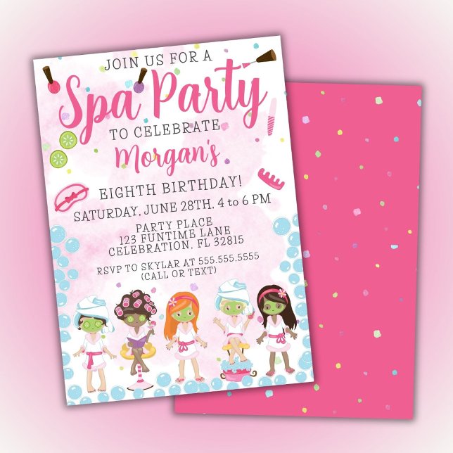 Invitation d'anniversaire de Spa (Créateur téléchargé)