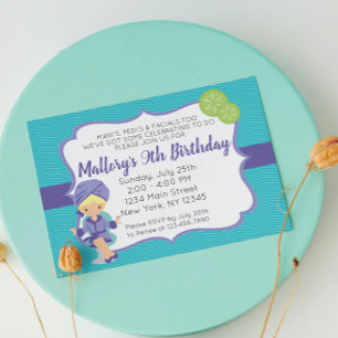Invitation d'anniversaire de Spa violet