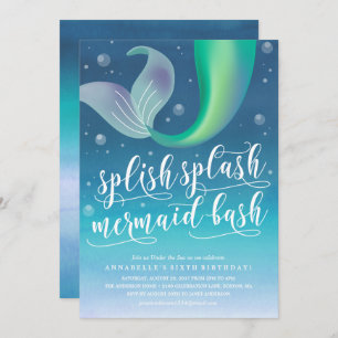 Invitation d'anniversaire de Splish Splash Mermaid