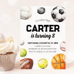 Invitation d'anniversaire de sport<br><div class="desc">Personnalisez facilement cette invitation d'anniversaire sportif pour votre événement! Pour les articles correspondants,  veuillez magasiner la collection "Sports 14SP" de Inspire My Party.</div>