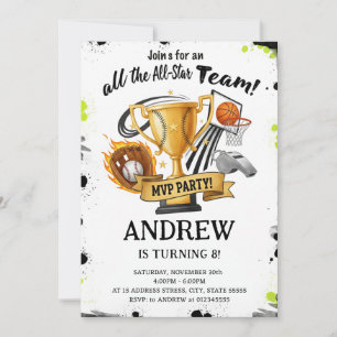 Invitation d'anniversaire de sport personnel pour